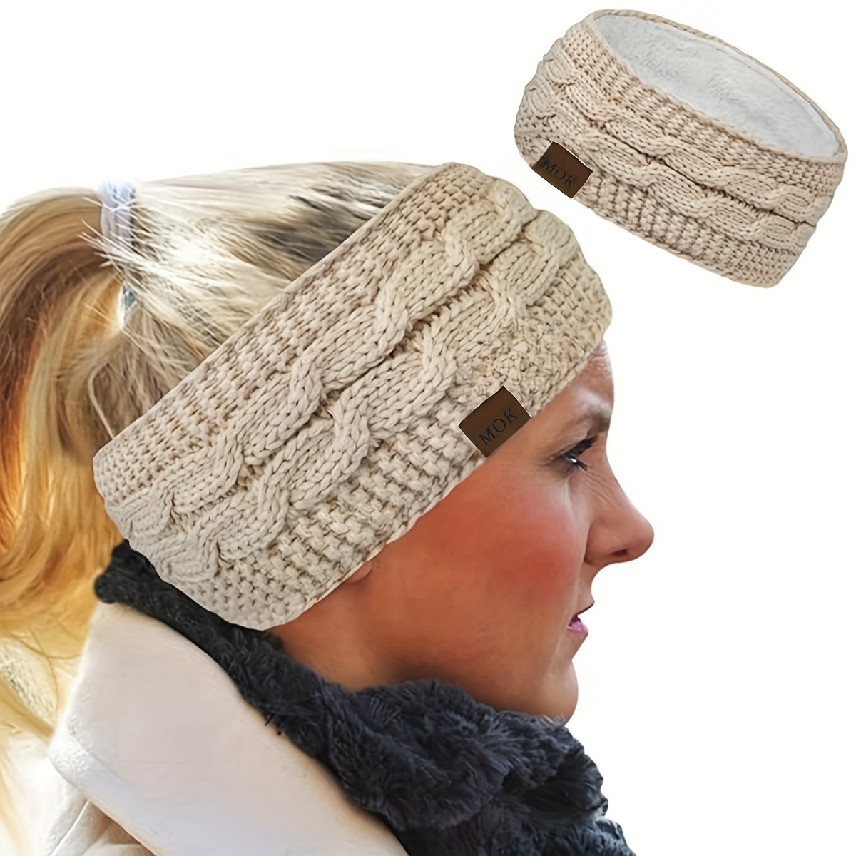 Running Gear Hat - Zimowa opaska rowerowa wiatroodporna, ocieplana pluszem,