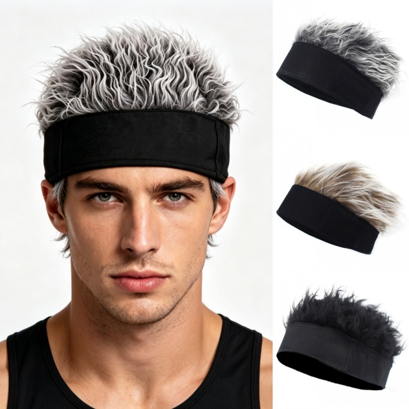 Running Gear Hat - Peruka syntetyczna męska damska z kolcami,