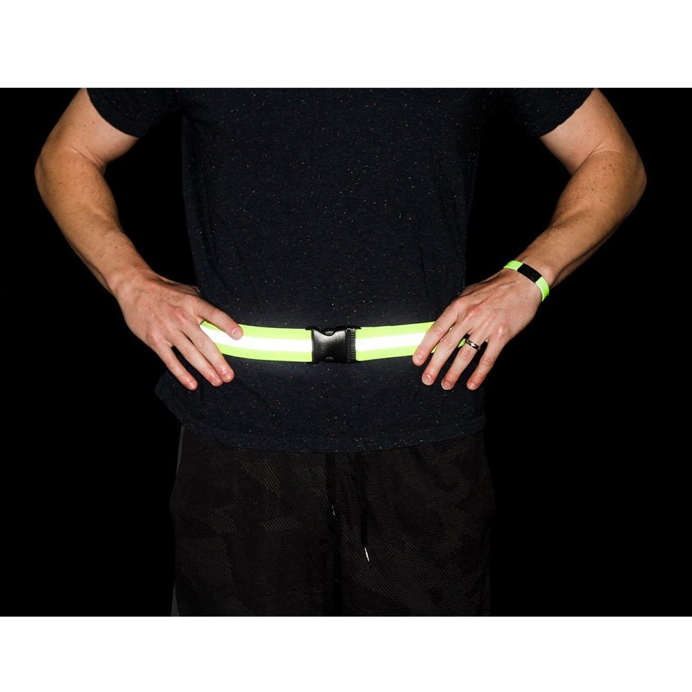 Running Visibility Gear - 2 szt. Fluorescencyjny zielony odblaskowy pas
